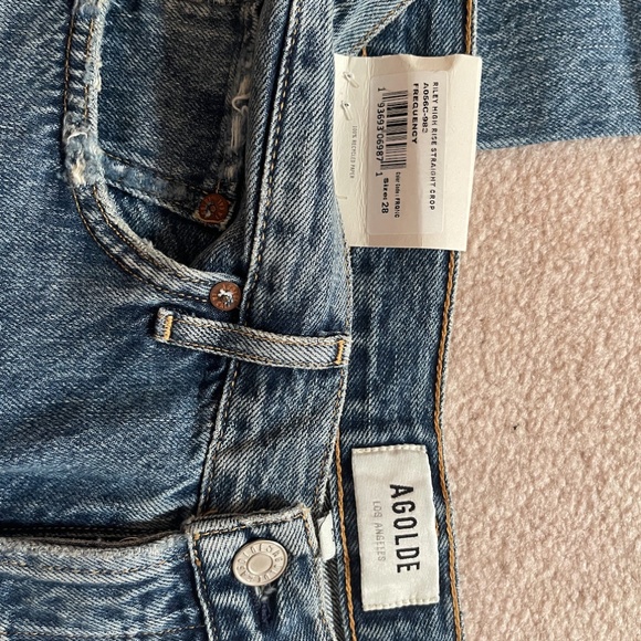 AGOLDE Riley High Waist Crop Straight Leg Jeans (Frequency colour) - Picture 7 of 7